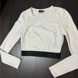 Bebe long sleeve white top